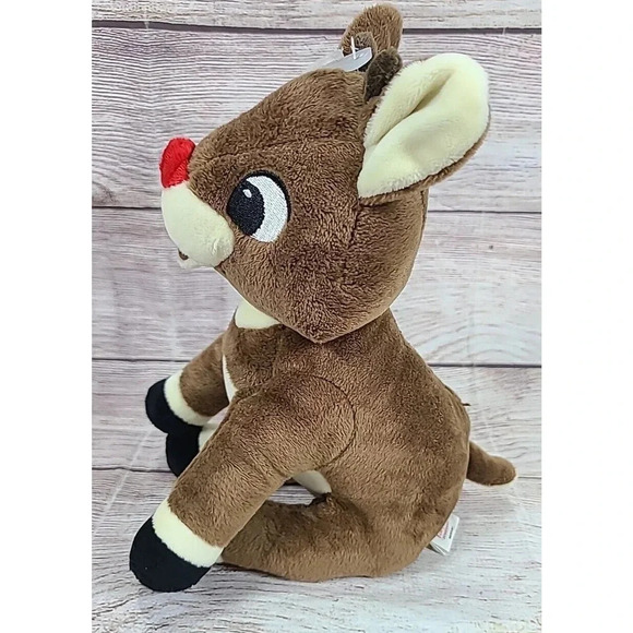 Fetch For Pets Plush Rudolph The Red-Nosed Reindeer Stuffed Dog Toy Squeaks 8" - Picture 2 of 6